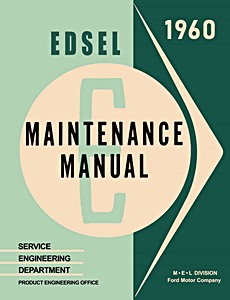 Livre: 1960 Edsel Maintenance Manual 