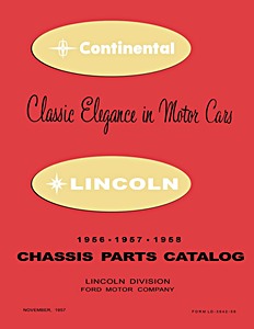 Livre: 1956-1958 Lincoln and Continental - Chassis Parts Catalog 