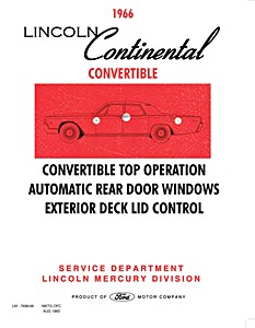 Livre: 1966 Lincoln Continental - Convertible Top Operation 