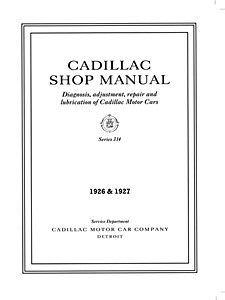 Book: 1926-1927 Cadillac - Shop Manual - Series 314 