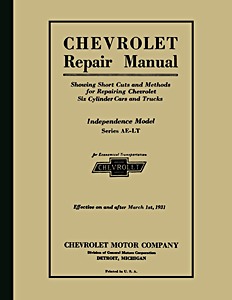 Book: 1931 Chevrolet Six Cylinder Car & Truck Repair Manual - Independence Model, Series AE-LT 