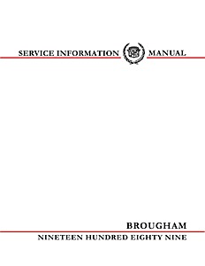1989 Cadillac Brougham - Service Manual