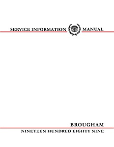 Livre: 1989 Cadillac Brougham - Service Manual 