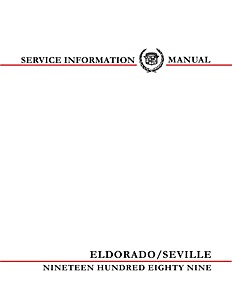 Livre: 1989 Cadillac Eldorado, Seville - Service Manual 