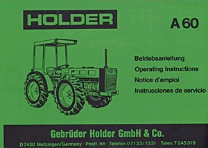 Buch: Holder A 60 - Betriebsanleitung