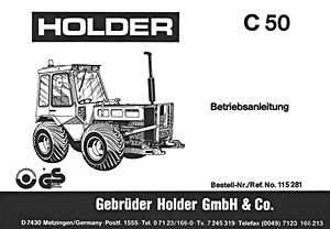 Buch: Holder C 50 - Betriebsanleitung