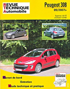 Buch: Peugeot 308 + SW - essence 1.6 VTi et Diesel 1.6 HDi (depuis 09/2007) - Revue Technique Automobile (RTA B731.5)