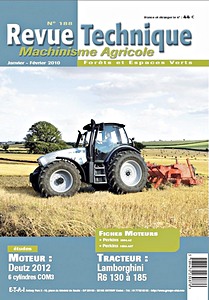 Livre : Lamborghini R6.130, R6.140, R6.160, R6.175, R6.185 - moteur Deutz 2012 6 cylindres COM3 - Revue Technique Machinisme Agricole (RTMA 188)