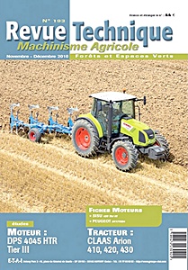 Livre : Claas Arion 410, 420, 430 - moteur DPS 4045 HTR Tier III - Revue Technique Machinisme Agricole (RTMA 193)