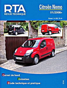 Livre: Citroën Nemo Fourgon et Combi - Diesel 1.4 HDi 70 ch (depuis 01/2008) - Revue Technique Automobile (RTA B754.5)