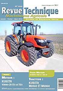 Livre : Kubota M 8560 et M 9960 - moteurs Kubota V3800-CR-TE4 et TIE4 - Revue Technique Machinisme Agricole (RTMA 206)