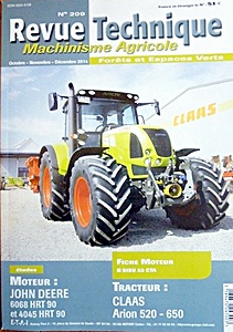 Livre : Claas Arion 520 - 650 - moteurs John Deere 6068 HRT 90 et 4045 HRT 90 - Revue Technique Machinisme Agricole (RTMA 209)