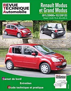 Boek: Renault Modus et Grand Modus - Phase 2 - Diesel 1.5 dCi (75, 85 et 90 ch) (01/2008 - 12/2012) - Revue Technique Automobile (RTA B775)