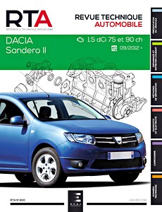 Book: Dacia Sandero II - Diesel 1.5 dCi (75 et 90 ch) (depuis 09/2012) - Revue Technique Automobile (RTA 800)