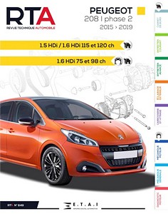 Book: Peugeot 208 I - Phase 2 - 1.5 HDi / 1.6 HDi Diesel (04/2015-2019) - Revue Technique Automobile (RTA 849)