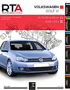 Livre: VW Golf VI - 1.6 TDI Diesel - 90 et 105 ch (2008-2013) - Revue Technique Automobile (RTA 847)