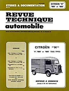 Livre : Citroen H 1000 et 1600 - moteur à essence (1950-1982) - Revue Technique Automobile (RTA 230)