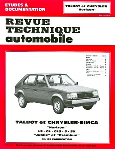 Boek: Talbot / Chrysler Simca Horizon LS-GL-GLS-S et SX (1978-1985) - Revue Technique Automobile (RTA 380)