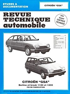 Boek: Citroën GSA - Berline et Break - 1130 et 1300 cm³ (01/1975-06/1985) - Revue Technique Automobile (RTA 399.3)