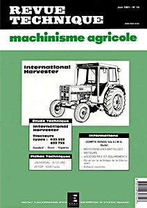 Livre : International 433, 533, 633 et 733 - Standard, Etroit et Vigneron - Revue Technique Machinisme Agricole (RTMA 14)