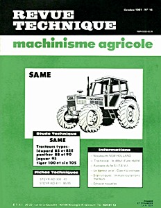 Livre : Same Leopard 85 et 85 E, Panther 88 et 90, Jaguar 95, Tiger 100 et Six 105 - Revue Technique Machinisme Agricole (RTMA 16)