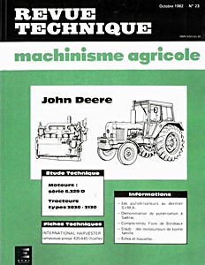 Livre : John Deere 3030 et 3130 - moteurs série 6.329 D - Revue Technique Machinisme Agricole (RTMA 23)