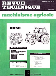 Livre : Case 1290 et 1390 - moteurs Case 195002, 220002, 220004 et 220101 - Revue Technique Machinisme Agricole (RTMA 29)