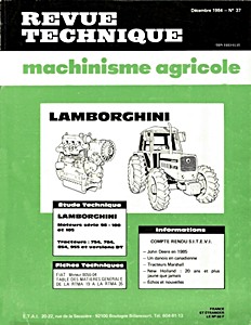 Livre : Lamborghini 754, 784, 854, 955 et version DT - moteurs Série 98, 100 et 105 - Revue Technique Machinisme Agricole (RTMA 37)