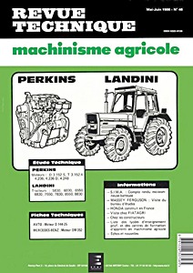 Livre: Landini 5830, 6030, 6550, 6830, 7550, 7830, 8550 et 8830 - moteurs Perkins D3.152 S, T3.152.4, 4.236, 4.236 D et 4.248 - Revue Technique Machinisme Agricole (RTMA 46)