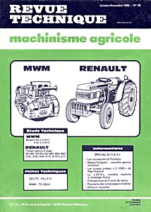 Livre : Renault 50 S, 60 S, 460 S, 70 S, 80 S, 480 S, 90 S, 490 S - 32-50 SV/V/F, 32-60 V/F, 34-60 V, 42-70 V/F, 44-70 F - Revue Technique Machinisme Agricole (RTMA 48)