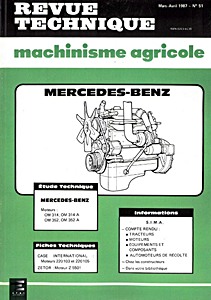 Livre : Moteurs Mercedes-Benz OM 314, OM 314 A, OM 352 et OM 352 A - Revue Technique Machinisme Agricole (RTMA 51)