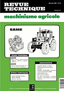 Livre : Same Explorer 55, 60, 65, 70, 75, 80, 90 T et dérivés 'Spéciaux' - moteurs Same 916.3-A, 916.4-A, 1000.3-A, 1000.4-A, 1000.4-A1 et 1000.4-AT - Revue Technique Machinisme Agricole (RTMA 52)