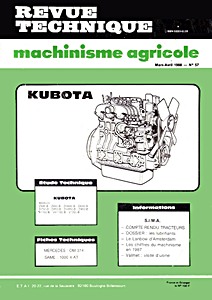 Boek: Moteurs Kubota Z5500 B, Z600 B, ZH600 B / D650 B, D750 B, D850 B, DH850 B, D950 B / V1100 B, VH1100 B, V1200 B - Revue Technique Machinisme Agricole (RTMA 57)