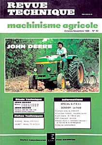 Livre : John Deere 840, 940, 1040, 1140 (depuis 1979) - moteurs John Deere 3.179 - Revue Technique Machinisme Agricole (RTMA 60)
