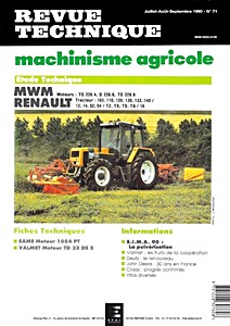 Renault 103, 110, 120, 133, 145 TZ-TX-TS-TA - moteurs 226-4.2, D 226-6.2 et TD 228-6.2 | Revue Technique Machinisme Agricole (RTMA 71)