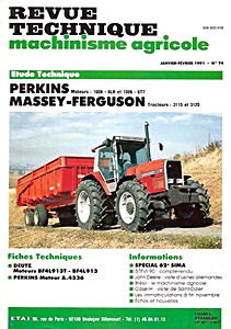 Livre : Massey-Ferguson 3115 et 3125 - moteurs Perkins 1006-6 LR et 1006-6 T7 - Revue Technique Machinisme Agricole (RTMA 74)