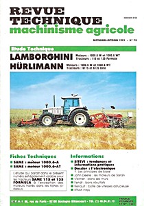 Boek: Lamborghini Formula 115 et 135 / Hürlimann Elite 6115 et 6135 - moteurs 1000.6-W et 1000.6-WT - Revue Technique Machinisme Agricole (RTMA 78)