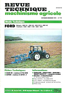 Livre : Ford 3430, 3930, 4130, 4630 et 4830 - moteurs Ford BSD 331, BSD 333, BSD 333 H, BSD 442 - Revue Technique Machinisme Agricole (RTMA 79)
