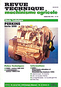 Boek: Moteurs Perkins Série 500 - Revue Technique Machinisme Agricole (RTMA 81)