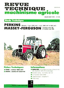 Livre : Massey-Ferguson série 300: 350, 355, 360, 362, 365, 375, 390, 390T, 398 - moteurs Perkins 3.152, 4.236 et 4.248 - Revue Technique Machinisme Agricole (RTMA 83)