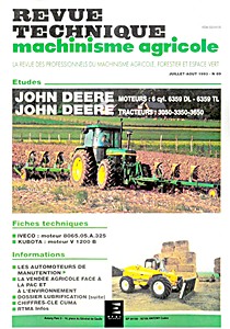Livre : John Deere 3050, 3350 et 3650 - moteurs Deere 6 cylindres 6359 DL et 6359 TL - Revue Technique Machinisme Agricole (RTMA 89)