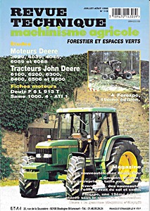 Livre : John Deere 6100, 6200, 6300, 6400, 6506, 6600 - moteurs Deere 3029, 4039, 4045, 6059, 6068 - Revue Technique Machinisme Agricole (RTMA 119)