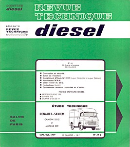 Livre : Saviem SB2 Trafic - moteur diesel 599 (depuis 12/1967) - Revue Technique Diesel (RTD 39)