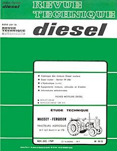 Livre : Massey-Ferguson MF 165 Mk III et MF 178 - moteurs Perkins A4.212 et A4.248 - Revue Technique Diesel (RTD 40)
