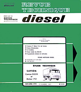 Livre : Saviem SG 5 D Super Galion - moteur diesel 712 - Revue Technique Diesel (RTD 42)