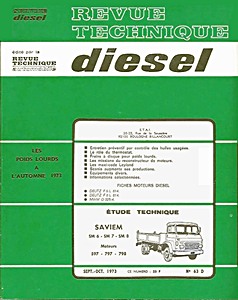 Livre : Saviem SM6, SM7 et SM8 - moteurs Saviem 597, 797 et 798 - Revue Technique Diesel (RTD 63)