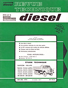 Livre : Saviem-MAN - Gamme travaux publics - 215 et 230 CV / SM 240 HT et SM 260 HT - Revue Technique Diesel (RTD 70)