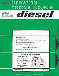 Boek: Renault R 751, R 751-4, R 851, R 851-4, R 951 et R 951-4 - moteurs MWM D226-4, TD226-4 et D227-6 - Revue Technique Diesel (RTD 74)