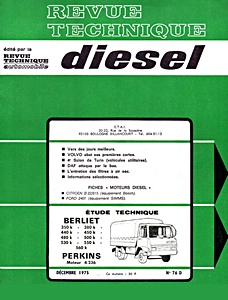 Livre : Berliet 350 K, 380 K, 440 K, 450 K, 480 K, 500 K, 530 K, 550 K et 560 K - moteur Perkins 4.236 - Revue Technique Diesel (RTD 76)