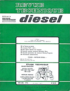Livre : Massey-Ferguson 1100, 1105 et 1135 - moteurs Perkins 6.354, 6.3542, H6.354, T6.354, T6.3542 et T6.354 - Revue Technique Diesel (RTD 82)